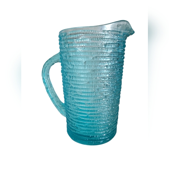Vintage Anchor Hocking 1960s Soreno Aquamarine 26 Oz Pitcher - Picture 1 of 6